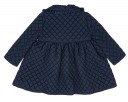 Girls Navy Blue Quilted Coat With Pink Plush Lining  