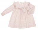 Pale Pink & Beige Dress With ruffle frill detail 