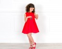 Girls Red Dress & Bow & Girls Red Leather Amelia Sandals Outfit 