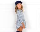 Girls Blue Gingham Dress with Peter Pan Collar Outfit