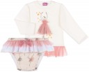 Nini Moda Infantil Baby Girls Dancer Print Sweatshirt & Ruffle Shorts Set