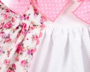 Pink Floral Flared Skirt Dress & Short with polka dots bows