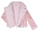 Girls Pink Synthetic Suede & Plush Jacket