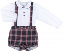 Dolce Petit Baby Girls Grey Checked 3 Piece Shorts Set