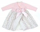 Pink Knitted & Cotton Floral Print Baby Gown