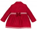 Girls Red Traditional Coat With Lace & Velvet Bows