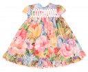 Colourful Floral Print Dress With Ruffle Layered Back 