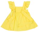 Girls Yellow Polka Dot Open Back Beach Dress