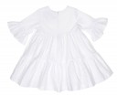 Girls White Cotton Broderie Dress