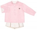 Baby Boys Pink & Beige Shorts Outfit