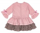 Girls Dusky Pink & Chocolate Polka Dot Layered Dress