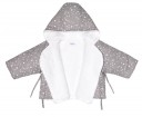 Gray & White Star Print Jacket Lined With Shearling Fleece