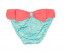 Green & Pink Flamingo Bikini Bottoms with bow