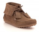 Girls Mink Suede Boots with Fringes