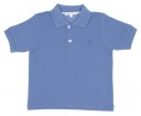 Blue Pique Jersey Polo Shirt