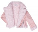 Girls Pink Synthetic Suede & Plush Jacket