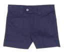 Boys White Shirt With Elbow Patches & Navy Blue Shorts Set 