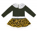Girls Green Knitted & Jacquard Dragonfly Dress 