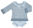 Baby Blue Knitted Stork 2 Piece Shorts Set