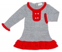 Baby Girls Red Knitted Pram Coat & Bonnet Set 