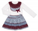 Girls Decorated T-Shirt & Ruffle Floral Skirt