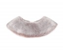 Girls Beige Synthetic Fur Collar with Satin Bow