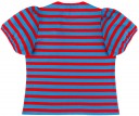 Glovobó Camiseta Niña Algodón Rayas Rojo & Azul con Bolsillo