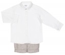 Boys White Shirt & Grey Short Set