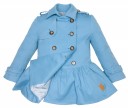 Girls Blue Cotton Trench Coat
