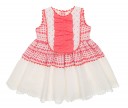 Ivory & Coral Pink Broderie Dress