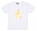Boys White T-Shirt with Gold Star 
