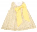 Yellow & Beige Animal Print Dress with Bow