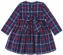 Dolce Petit Girls Navy Blue & Red Checked Dress 