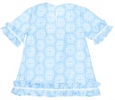 Girls Light Blue Cotton Floral Print Sun Dress