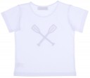Camiseta Niño Blanca con Remos Bordados Azul Marino