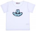 Camiseta Niño Blanca con Sombrero Sheriff Estrellitas Verde Agua