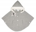 Girls Gray & White Hooded Cape