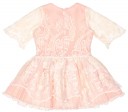 Girls Pink & Ivory Embroidered Tulle Dress
