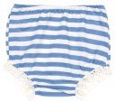 Baby Girls Blue Striped Dress & Knickers Set