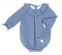 Baby Blue Jersey Shortie with Ruffle Collar 