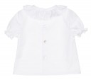 White Ruffle Collar Cotton Shirt 