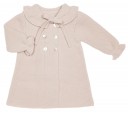 Baby Beige Knitted Pram Coat & Bonnet Set 