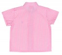 Boys Pink Checked Shirt, Shorts & Aqua Green Crown Sweater Set
