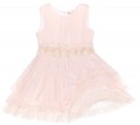 Malibu-Girls Pale Pink Silk Layered Dress