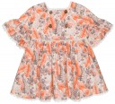 Vestido Niña Estampado Floral Naranja & Marrón 