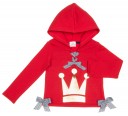 Girls Red Hooded Sweatshirt with Gold Crown