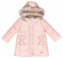 Girls Pink Hooded Puffer Coat