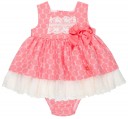 Jesusito Niña Jacquard Lunares Rosa & Encaje Crudo