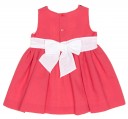 Girls Coral Pink & White Dress 