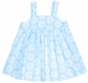 Baby Girls Light Blue Flower Print 2 Piece Sun Dress Set 